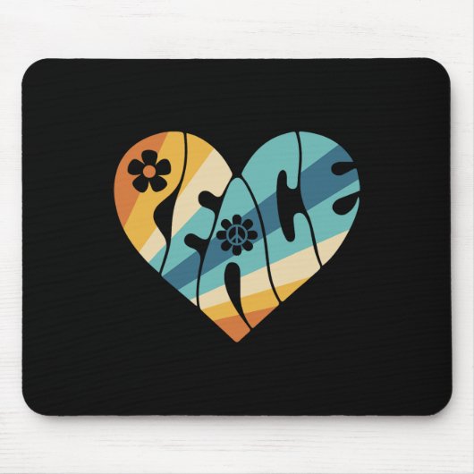 平和サイン愛60s 70s溝深いヒッピー衣装ホール マウスパッド (正面)