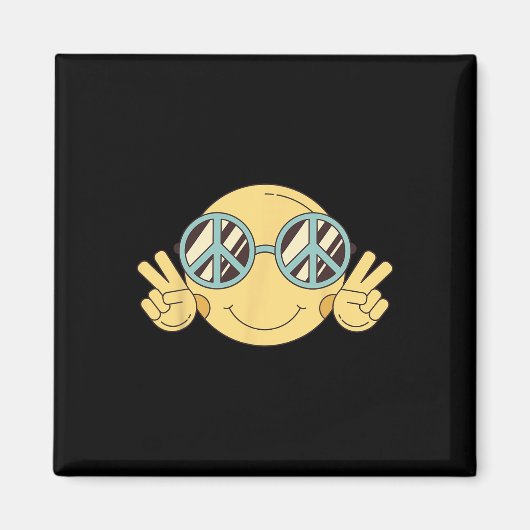 平和サイン愛60s 70s溝深いヒッピー衣装ホール マグネット (正面)