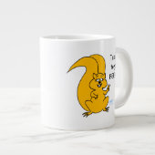 平和サイン漫画リスと鳥フィーダーおもしろい ジャンボコーヒーマグカップ (正面右)