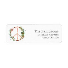 平和サイン素朴クリスマスラベル ラベル