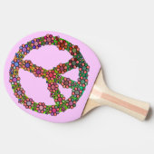 平和サイン記号の花かわいらし 卓球ラケット (横)
