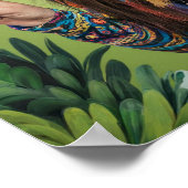 平和サイン長髪の女性ポスター ポスター (角)