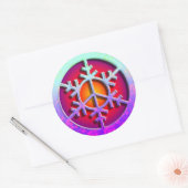 平和サイン雪の結晶 ラウンドシール (封筒)