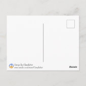 平和サイン黄色ひまわり青いコスモス花 ポストカード (裏面)