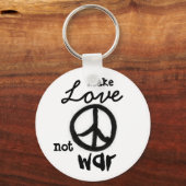 平和サイン、メイク、愛、戦争カスタマイズ- キーホルダー (正面)