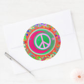 平和サイン、月、星、すべてのもの ラウンドシール (封筒)