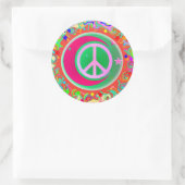 平和サイン、月、星、すべてのもの ラウンドシール (バッグ)