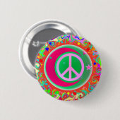 平和サイン、月、星、すべてのもの 缶バッジ (正面&裏面)