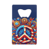 平和サイン–7月の4日 – 独立の日々 – グルービー クレジットカード栓抜き (裏面)