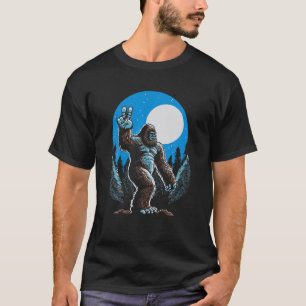 平和サスカッチハンドピースサインビッグフットヴィンテージイ Tシャツ