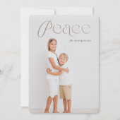 平和シンプルタイポグラフィミニマリストホリデーフォト シーズンカード (正面)