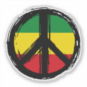 平和シンボルとレゲエスタイル シール (正面)