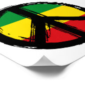 平和シンボルとレゲエスタイル ポスター (角)