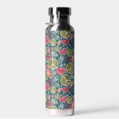 平和シンボルのヒップスター平和主義のサイン ウォーターボトル (右面)