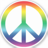 平和シンボルアンチ戦争レインボープライドカラーモダン シール (正面)