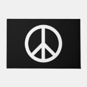 平和シンボルアンチ戦争白黒エレガントモダン ドアマット (正面)