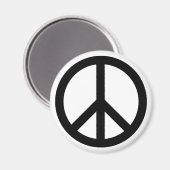 平和シンボルアンチ戦争白黒シンプル マグネット (正面/裏面)