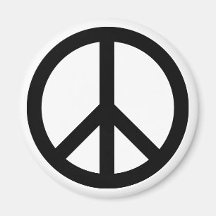 平和シンボルアンチ戦争白黒 マグネット