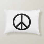 平和シンボルアンチ戦争白黒 モダン アクセントクッション (裏面)