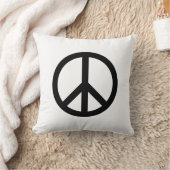 平和シンボルアンチ戦争白黒 モダン クッション (ブランケット)