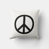 平和シンボルアンチ戦争白黒 モダン クッション (裏面)