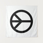 平和シンボルアンチ戦争白黒 モダン タペストリー (正面(横))