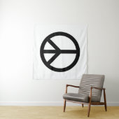 平和シンボルアンチ戦争白黒 モダン タペストリー (インサイチュ(横))