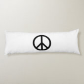 平和シンボルアンチ戦争白黒 モダン ボディピロー (裏面)