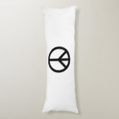 平和シンボルアンチ戦争白黒 モダン ボディピロー (正面縦)