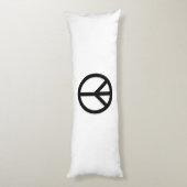 平和シンボルアンチ戦争白黒 モダン ボディピロー (裏面 (縦))