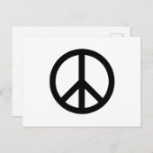 平和シンボルアンチ戦争白黒 モダン ポストカード (正面/裏面)