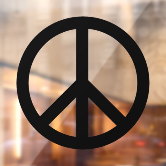 平和シンボルアンチ戦争黒エレガントモダン ウィンドウサイン (シート2)