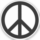平和シンボルアンチ戦争黒エレガントモダン シール (正面)