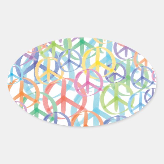 平和シンボルアート 楕円形シール (正面)