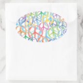 平和シンボルアート 楕円形シール (バッグ)