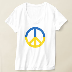 平和シンボルウクライナ青い黄色の旗の色 Tシャツ
