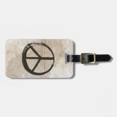 平和シンボルヒッピー愛1960sのサインマッド汚れ ラゲッジタグ (正面横)