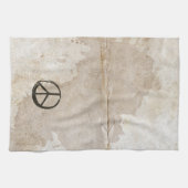 平和シンボルヒッピー愛1960sサインマッド汚れキット キッチンタオル (横)