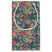 平和シンボルヒップスター平和主義サインデザインスモールギ スモールペーパーバッグ (裏面)