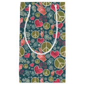 平和シンボルヒップスター平和主義サインデザインスモールギ スモールペーパーバッグ (正面)