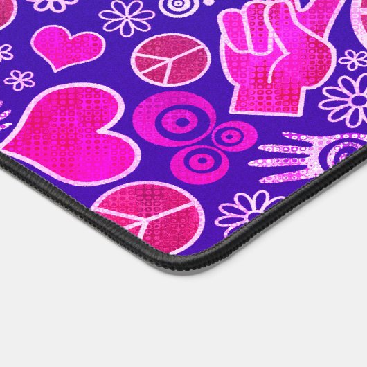 平和シンボルヒップスター平和主義サインデザインピンク デスクマット (コーナー)