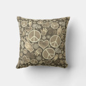 平和シンボルヒップスター平和主義サインデザイン クッション (裏面)