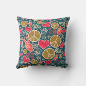 平和シンボルヒップスター平和主義サインデザイン クッション (裏面)