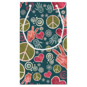 平和シンボルヒップスター平和主義サインデザイン スモールペーパーバッグ (裏面)