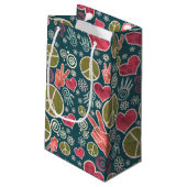 平和シンボルヒップスター平和主義サインデザイン スモールペーパーバッグ (裏面アングル)