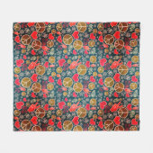 平和シンボルヒップスター平和主義サインデザイン フリースブランケット (正面(横))