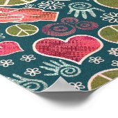 平和シンボルヒップスター平和主義サインデザイン ポスター (角)