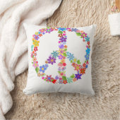 平和シンボルフラワーパワーカラフルデザイン クッション (ブランケット)