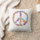 平和シンボルフラワーパワーカラフルデザイン クッション (ブランケット)