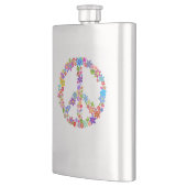 平和シンボルフラワーパワーカラフルデザイン フラスク (左)